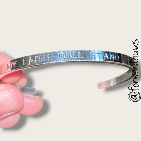 My Faith Will Stand Cuff Bracelet with Message Mantra - Picture 5 of 7